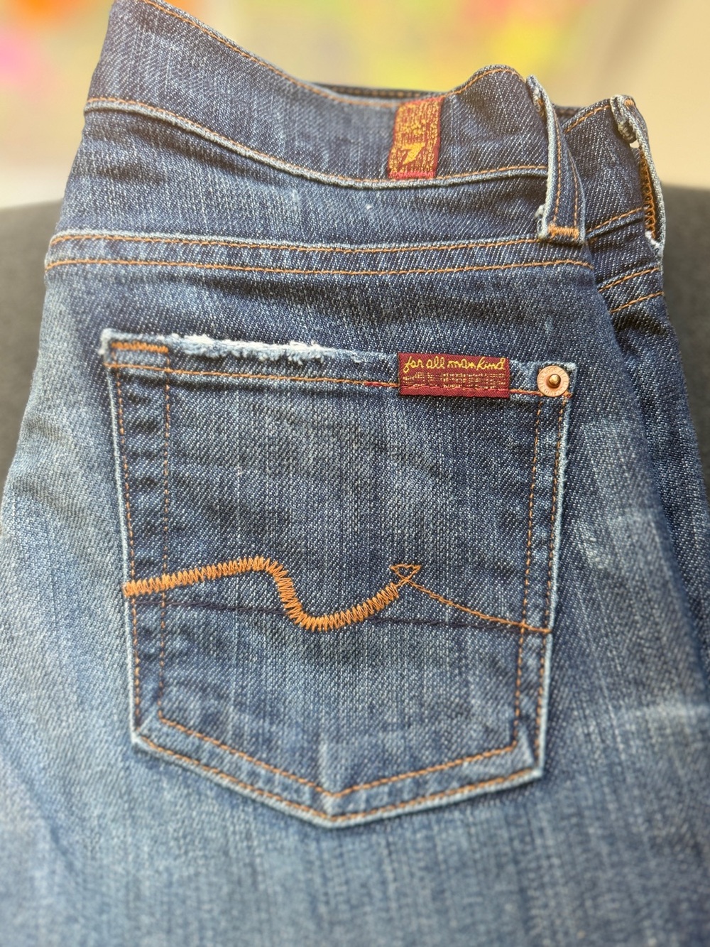 7 For All Mankind Vintage Low Rise Bootcut Jeans 25 Y2K Made in USA